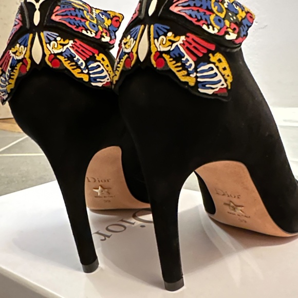 Never Worn Christian Dior Suede D-Butterfly Suede Pumps 39 Black - Picture 2 of 8